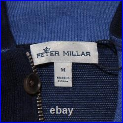 Peter Millar NWT Crown Pullover Sweater Size M in Blue Stripes 100% Merino Wool