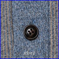 Peter Millar NWT Pullover Henley Sweater Size M in Blue & Gray 100% Wool