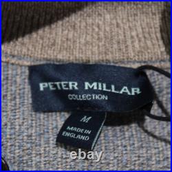 Peter Millar NWT Pullover Henley Sweater Size M in Blue & Gray 100% Wool