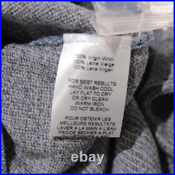 Peter Millar NWT Pullover Henley Sweater Size M in Blue & Gray 100% Wool