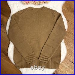 Polo RALPH LAUREN BEAR JUMPER Brown Wool Knit Sweater Casual size M Medium RARE