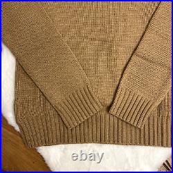 Polo RALPH LAUREN BEAR JUMPER Brown Wool Knit Sweater Casual size S M Rare