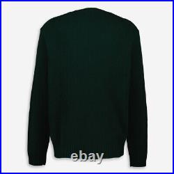 Polo RALPH LAUREN BEAR JUMPER Pullover Knit SWEATER Green Mens Cashmere M Medium