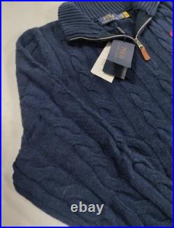 Polo RL Men's Cotton Knit Sweater Quarter Zip Long Sleeve Size M Polo RL Men's Cotton Knit Sweater Quarter Zip Long Sleeve Size M