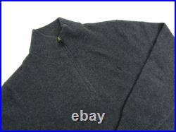 Polo Ralph Lauren 1/4 Zip Solid Wool Cashmere Blend Sweater with Pony Grey