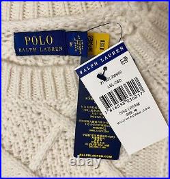 Polo Ralph Lauren Aran Style Jumper Dress in Cream Wool & Alpaca Size M BNWT