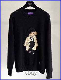 Polo Ralph Lauren Bear Cotton Sweater Black Size S M L