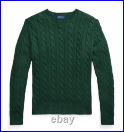 Polo Ralph Lauren Cable Knit Jumper, Dark Green, Size M 10-12