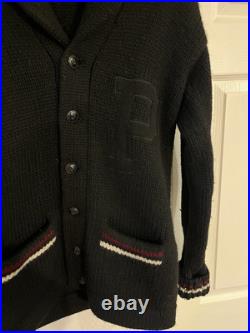 Polo Ralph Lauren Cardigan Mens Letterman Varsity Wool Knit Thick Sz M