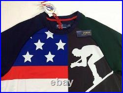 Polo Ralph Lauren Cookie Ski Downhill Skier 92 American Flag Sweater Sweatshirt