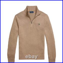 Polo Ralph Lauren Cotton Quarter-Zip Sweater Bronze Melange Polo Ralph Lauren Cotton Quarter-Zip Sweater Bronze Melange