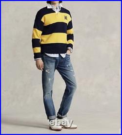 Polo Ralph Lauren Crest Striped Cotton Rugby Sweater Men's Size M