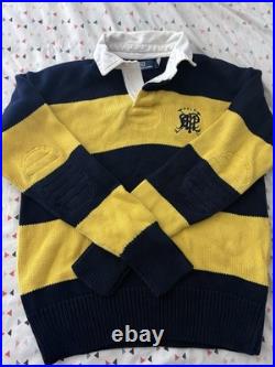 Polo Ralph Lauren Crest Striped Cotton Rugby Sweater Men's Size M
