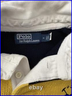 Polo Ralph Lauren Crest Striped Cotton Rugby Sweater Men's Size M