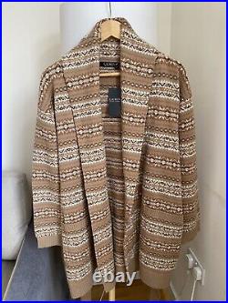 Polo Ralph Lauren Fair Isle Shawl Cardigan Sweater Aztec Nordic Medium M