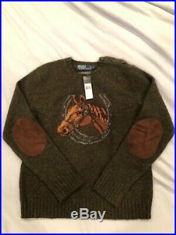 Polo Ralph Lauren Horsehead sweater Cashmere NWT, Snow Beach, Stadium 1992, Hi