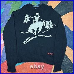 Polo Ralph Lauren Jumper Sweater, Cowboy RL67 Rare, 100% Wool, Size Mens Medium