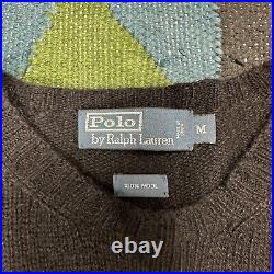 Polo Ralph Lauren Jumper Sweater, Cowboy RL67 Rare, 100% Wool, Size Mens Medium
