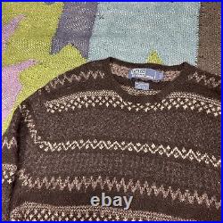 Polo Ralph Lauren Jumper Sweater, Fair Isle, Hand Knit, Lambswool, Mens Medium
