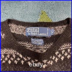 Polo Ralph Lauren Jumper Sweater, Fair Isle, Hand Knit, Lambswool, Mens Medium