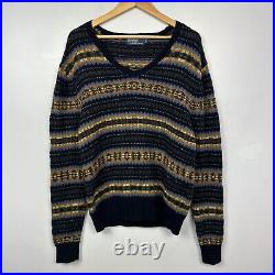 Polo Ralph Lauren Knit Jumper Sweater, Fair Isle, 100% Wool, Mens Medium/Large