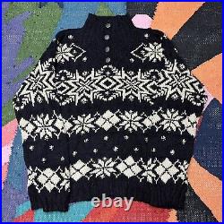 Polo Ralph Lauren Knit Jumper Sweater, Fair Isle Rare, Linen, Size Womens Medium
