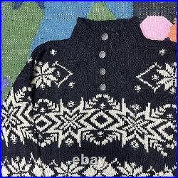 Polo Ralph Lauren Knit Jumper Sweater, Fair Isle Rare, Linen, Size Womens Medium