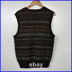 Polo Ralph Lauren Knit Jumper Sweater Vest, Fair Isle, 100% Wool, Mens Medium