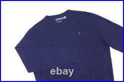 Polo Ralph Lauren Long Sleeve Crewneck Washable Cashmere Sweater Navy