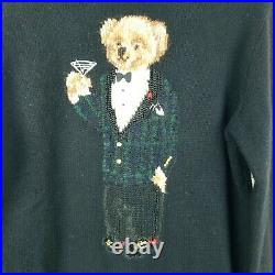 Polo Ralph Lauren Martini Bear Wool Cashmere Silk Hooded Sweater Men's Sz Medium