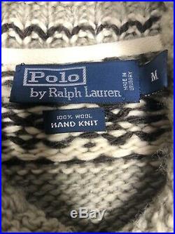 Polo Ralph Lauren Medium Cowichan Sweater Cardigan RRL VTG Southwestern Aztec