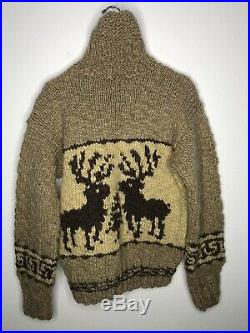 Polo Ralph Lauren Medium Sweater Shawl Hand Knit Reindeer RRL VTG Cowichan Aztec