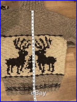Polo Ralph Lauren Medium Sweater Shawl Hand Knit Reindeer RRL VTG Cowichan Aztec