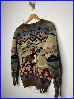 Polo Ralph Lauren Medium VTG Sweater Cowboy RRL Aztec Small Indian Country Kanye