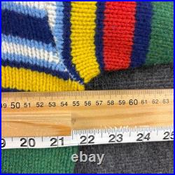 Polo Ralph Lauren Men Medium 100% Gauge Wool Vibrant Rainbow Striped Sweater NEW