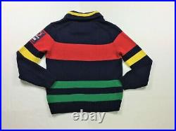 Polo Ralph Lauren Men USA Flag Yacht Big P Patch Color-Blocked Shawl Sweater