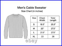 Polo Ralph Lauren Men's Cotton Cable Knit Crew Sweater Brown Navy Pony Size S-M