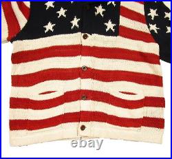 Polo Ralph Lauren Men's Flag Multi American Cotton Blend Shawl Cardigan Sweater