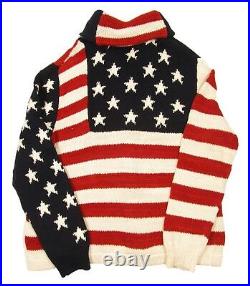 Polo Ralph Lauren Men's Flag Multi American Cotton Blend Shawl Cardigan Sweater