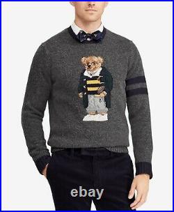 Polo Ralph Lauren Men's Grey Polo Bear Wool Pullover Sweater $398