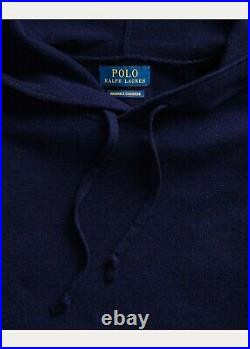 Polo Ralph Lauren Mens Hunter Navy Washable Cashmere Hooded Hoodie Sweater NWT