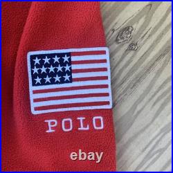 Polo Ralph Lauren Mens Sweater Red Size Medium Fleece Jumper USA