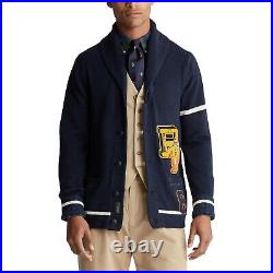 Polo Ralph Lauren Mens Tiger Cardigan Varsity Letterman Sweater Navy Size XXL