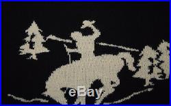 Polo Ralph Lauren Mens Western Rodeo Cowboy Wool Sweater Black Cream Medium