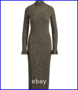 Polo Ralph Lauren Pointelle Wool Sweater Dress Olive Green Size Small NWT $298