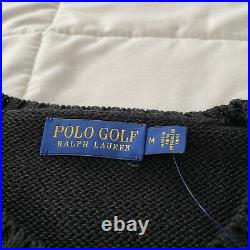 Polo Ralph Lauren Polo Golf Bear Crewneck Knit Sweater Black Size Medium NEW