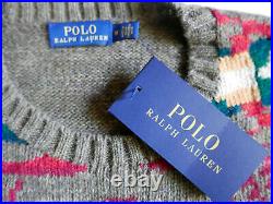 Polo Ralph Lauren Sweater Bear Hiking Park Outdoors RARE NEW Medium M Knit