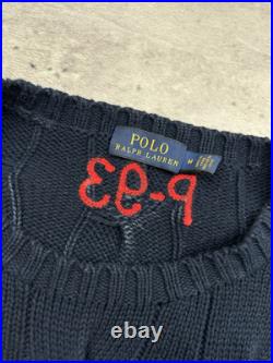 Polo Ralph Lauren Sweater Jumper CP-93 Sailing Cable Knit Striped Yacht RARE M