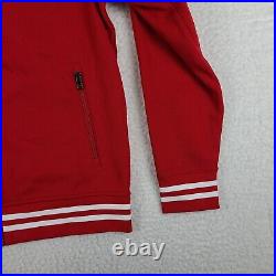 Polo Ralph Lauren Sweater Mens Medium Red Full Zip Sweatshirt Zipper Pocket NWT