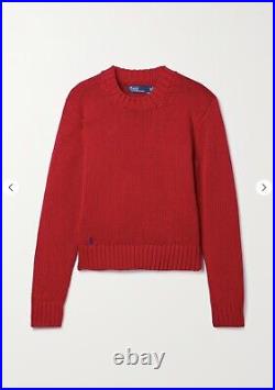 Polo Ralph Lauren Sweater Womens Cotton RED Crew Neck Cotton Casual NWT Medium